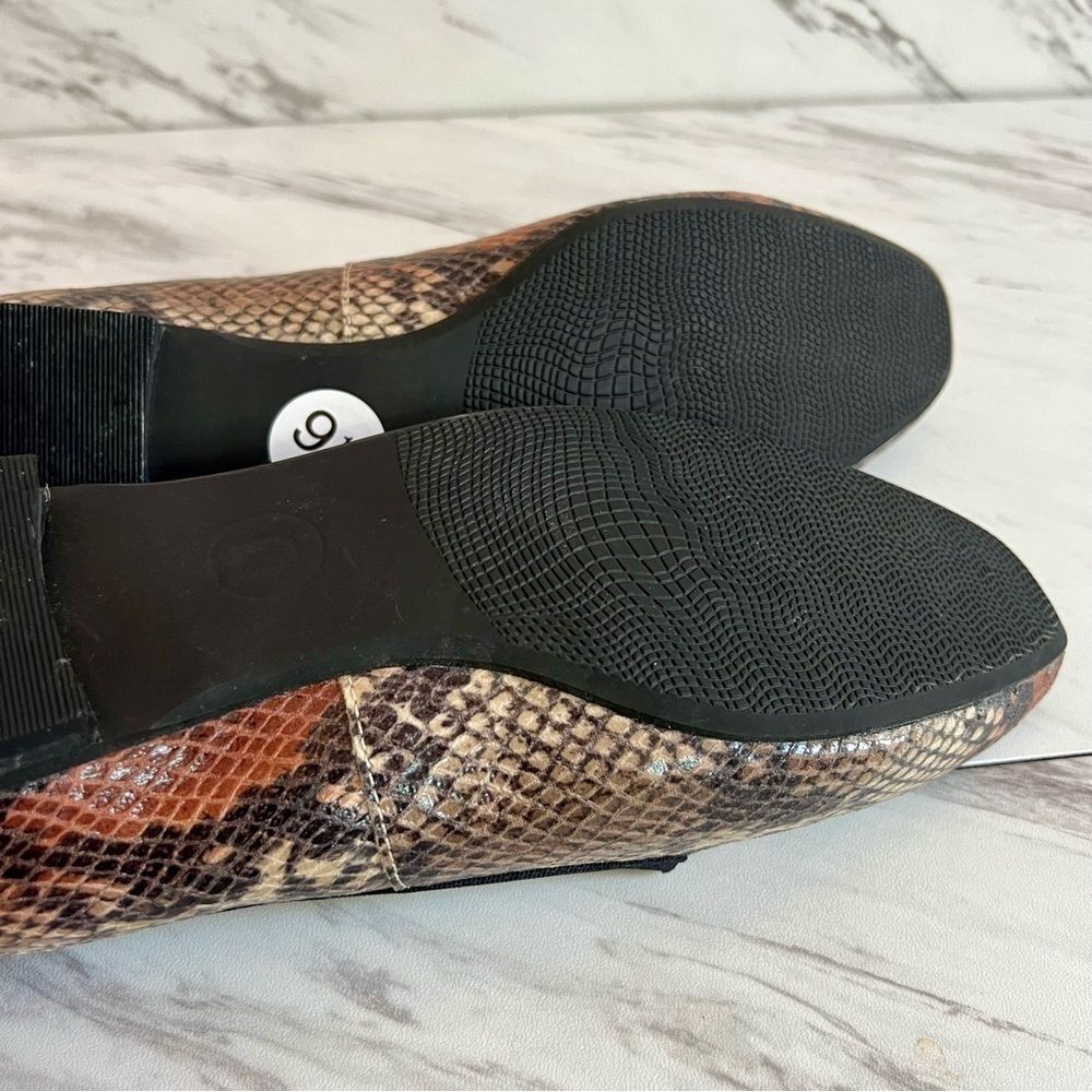 Nicole Miller Faux Snakeskin Tassel Loafers in Brown and Black - Picture 4 of 4